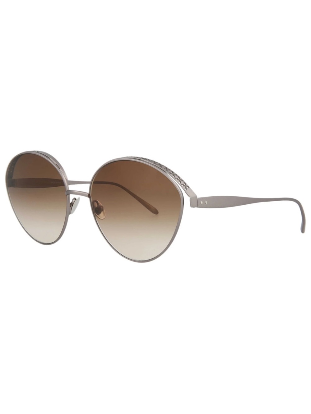 ALAIA AA0022S Matte Ruthenium/Brown Gradient Perforated Cat Eye Sunglasses